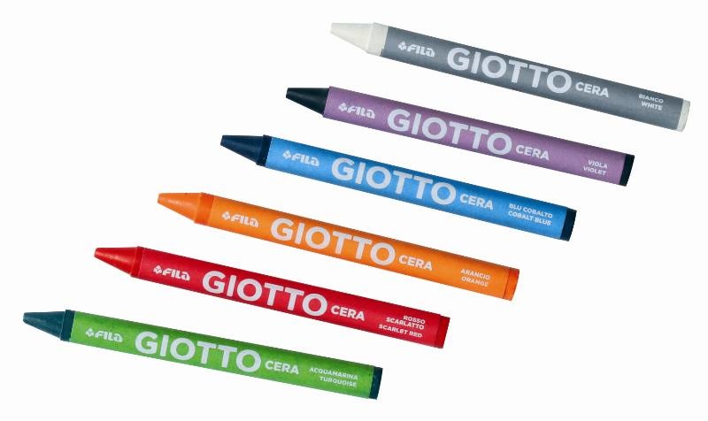 GIOTTO Pastelli a Cera Assortiti - Astuccio da 24 Pezzi, Diametro 8,5 mm, Lunghezza 90 mm