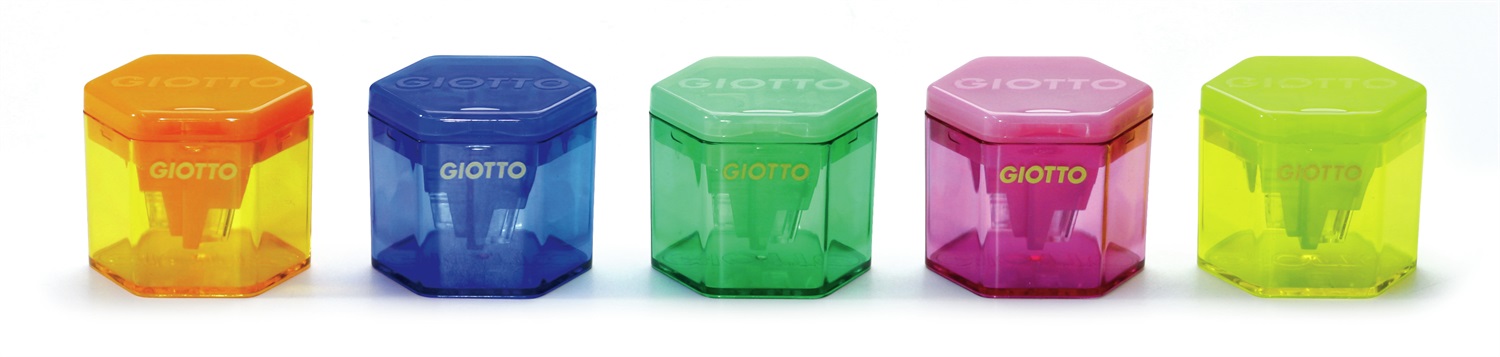 Giotto Temperamatite Manuale 3 Fori Multicolore con Serbatoio - Confezione da 24