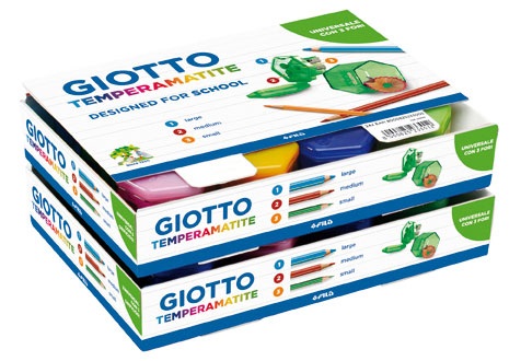 Giotto Temperamatite Manuale 3 Fori Multicolore con Serbatoio - Confezione da 24