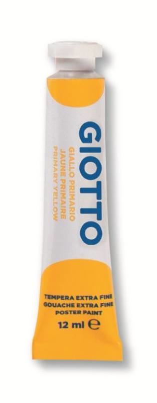 Giotto Tempera 12 ml Giallo Primario - Ultrafinita, Pigmenti di Qualità Superiore, Diluibile e Miscelabile