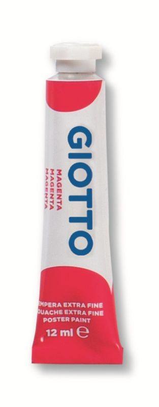 GIOTTO Tempera Ultrafin 12 ml Magenta - Tubetto in Alluminio, Pigmenti di Qualità Superiore, Ideale per Illustrazione