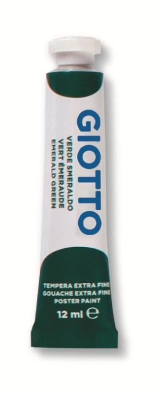 Giotto Tempera Tubo 12 ml Verde Smeraldo - Alta Luminosità e Potere Coprente