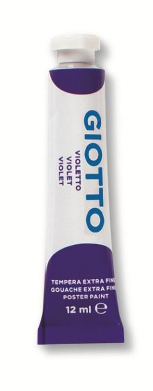 Giotto Tempera 12 ml Violetto - Tubetto in Alluminio, Pigmenti di Qualità Superiore, Diluibile e Miscelabile
