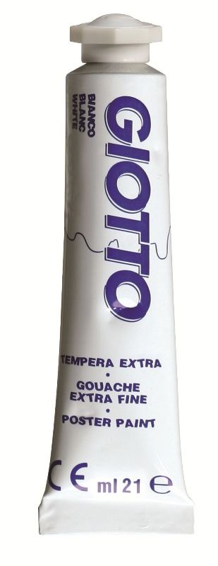 GIOTTO Tempera Extra Ultrafinata 21ml Bianco - Tubetto in Alluminio con Tappo a Vite