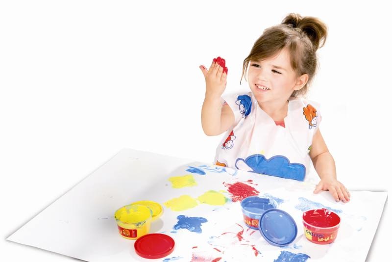 Giotto Bebè Set Colori a Dita - 3 Barattoli da 100 ml (Rosso, Blu, Giallo) - Sicuri e Dermatologicamente Testati, Età 2