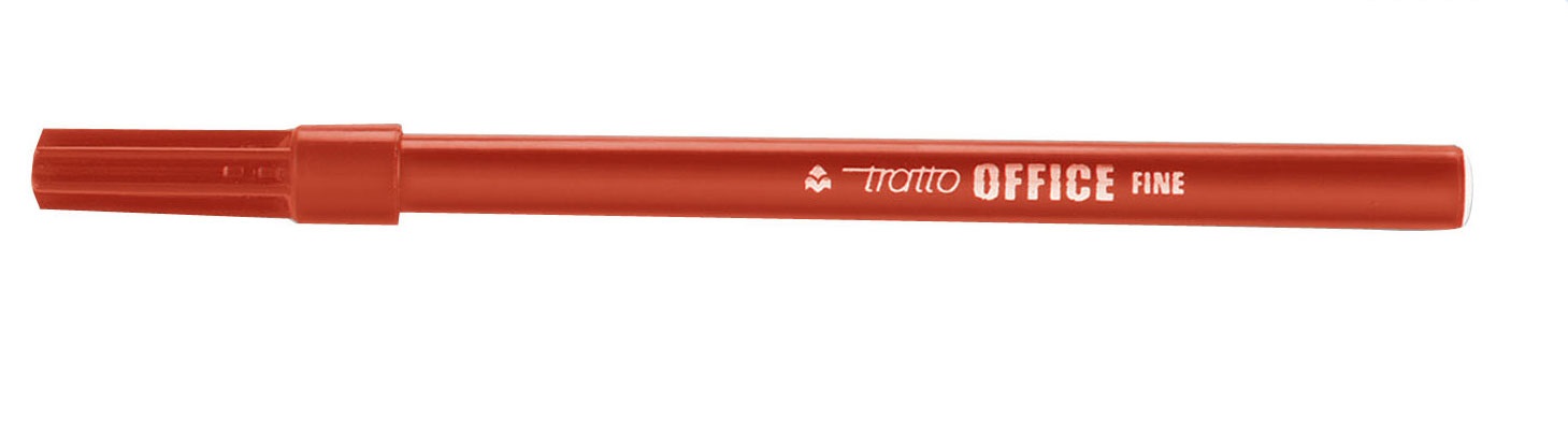 Tratto Marcatore Office Punta Fibra Conica 0,7 mm Rosso - Conf. 12 Pezzi - Inchiostro a Base d'Acqua