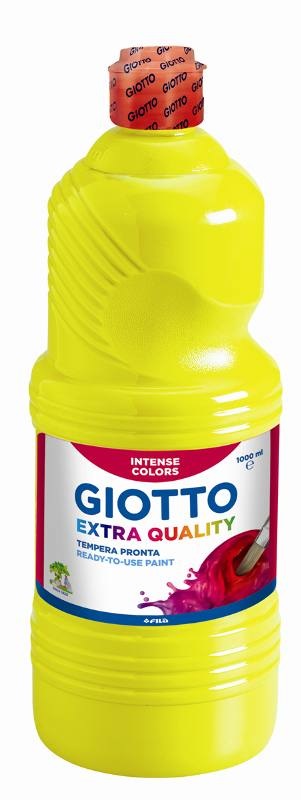 Giotto Tempera Pronta 1000 ml Giallo Primario - A base d'acqua, Facile da Stendere, Opaca e Coprente