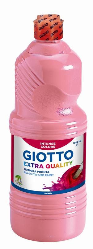 Giotto Tempera Rosa 1000 ml - A base d'acqua, pronta all'uso, opaca e coprente con tappo dosatore