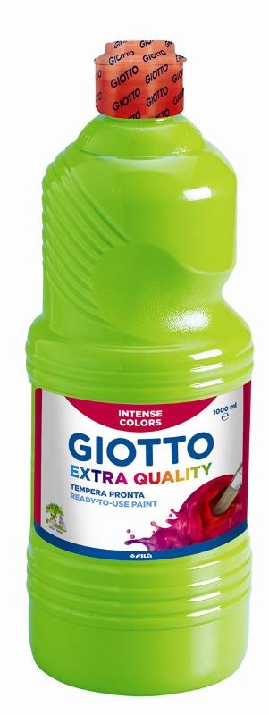 GIOTTO Tempera a base d'acqua 1000 ml Verde Cinabro - Pronta all'uso, opaca e coprente con tappo dosatore
