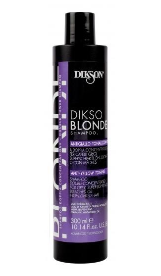 DIKSON Dikso Blonde Shampoo Antigiallo Tonalizzante 300ml - Shampoo Professionale per Capelli Grigi e Biondi, Doppia Concentrazione di Pigmenti Colorati, Senza SLS e SLES