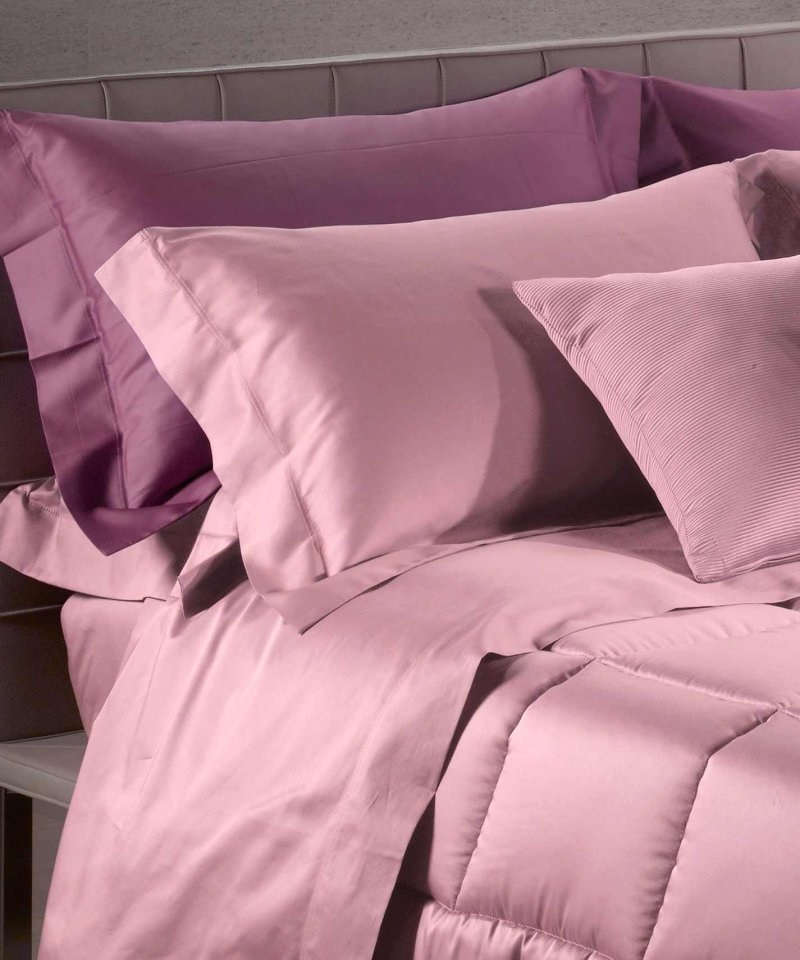 Caleffi Completo Letto Matrimoniale in Raso di Cotone 100% - Lenzuola 240x285 cm, Lenzuolo con Angoli 180x200 cm, 2 Federe 50x80 cm
