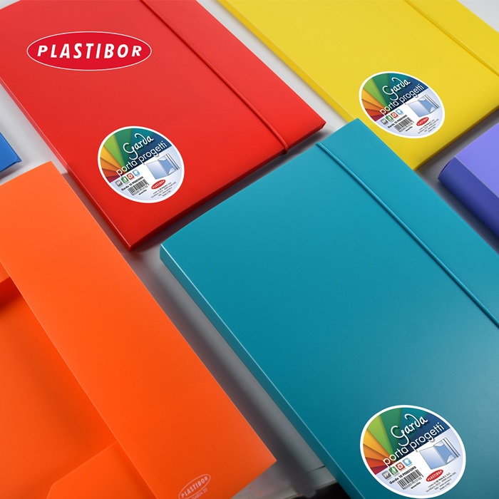 Plastibor Cartelletta Garda 20 - Polipropilene Rosso, 3 Lembi con Elastico, Dorso Rigido 20 mm
