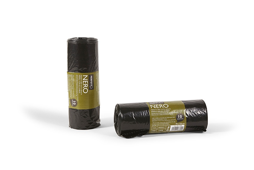 Perfetto Sacchi per Rifiuti Classic - 70 x 110 cm - 116 L - 20 micron - Nero - Rotolo da 10 Sacchetti
