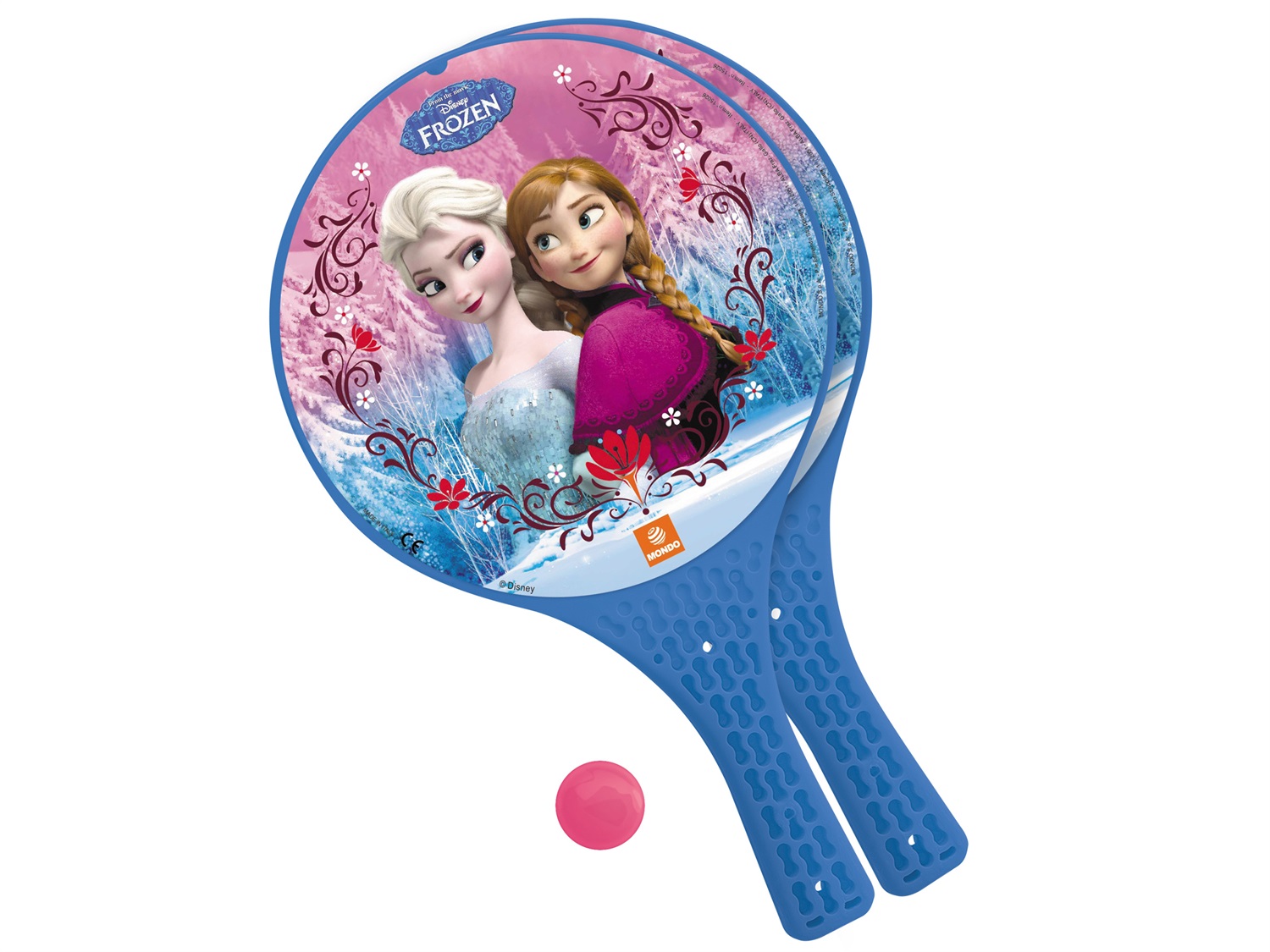 Mondo Disney Frozen II - Racchette da Spiaggia in Plastica con Pallina di Gomma - 2 Pz per Bambini a partire da 3 Anni
