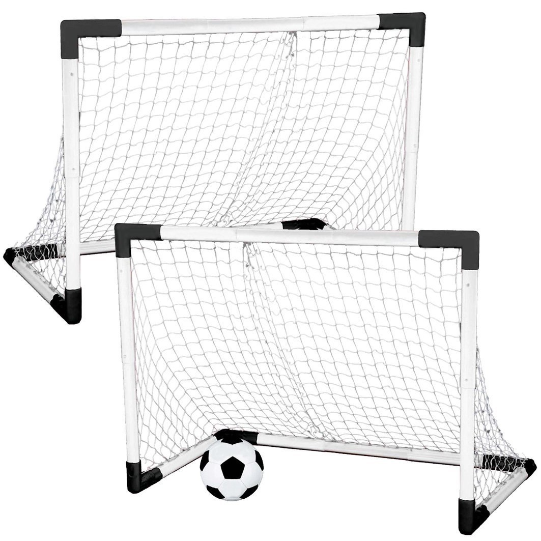 Mondo Set di Mini Porte da Calcio con Mini Palla - 2 Porte, Picchetti e Plastica Robusta
