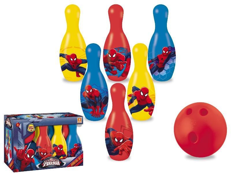 Mondo Toys Set da Bowling Spider-Man - 6 Birilli Colorati Palla per Bambini 2-4 Anni