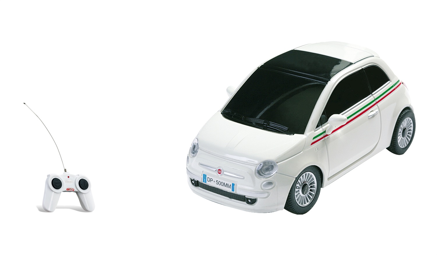 Mondo Motors Fiat Nuova 500 - Auto Giocattolo Radiocomandata Scala 1:24, Fino a 20 km/h, Colori Bianco, Rosso, Giallo