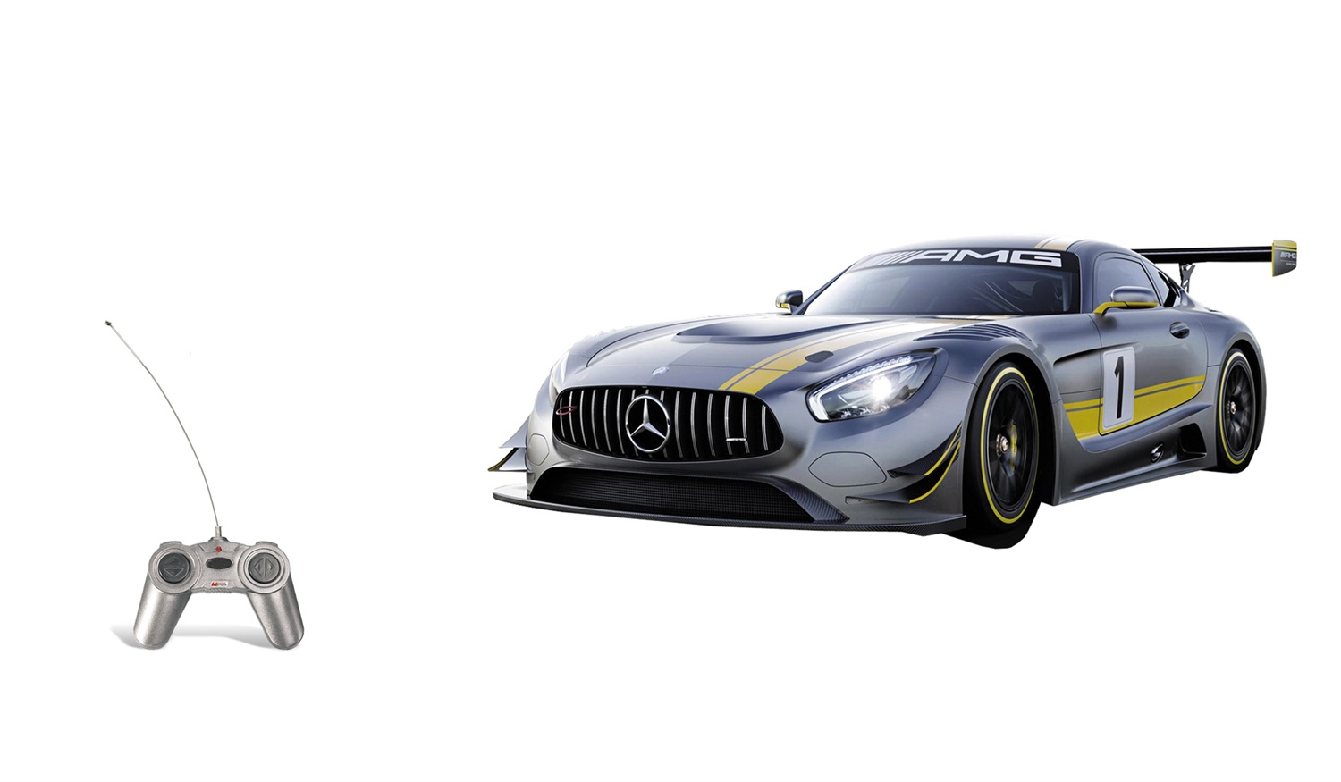 Mondo Mercedes AMG GT3 Veicolo Giocattolo Radio Comandato Scala 1:24 per Bambini 3 Anni - 63365