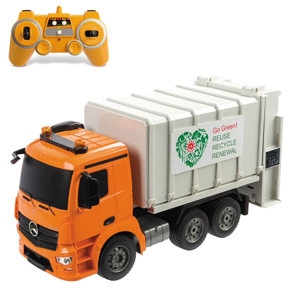 Mondo Mercedes Arocs Camion Raccolta Rifiuti Radiocomandato 1:20 per Bambini 8 Anni
