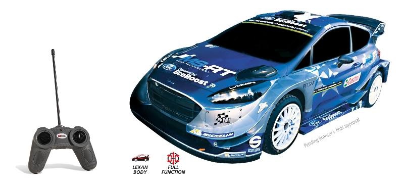 Mondo Motors Ford Fiesta WRC - Modello Radiocomandato in Scala 1:24, Velocità Fino a 8 km/h, Giocattolo per Bambini, Blu