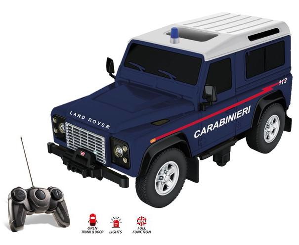 Mondo Motors Land Rover Defender Carabinieri R/C 1:14 - Auto Radiocomandata per Bambini 3 Anni, Velocità Fino a 10 km/h, Colore Blu
