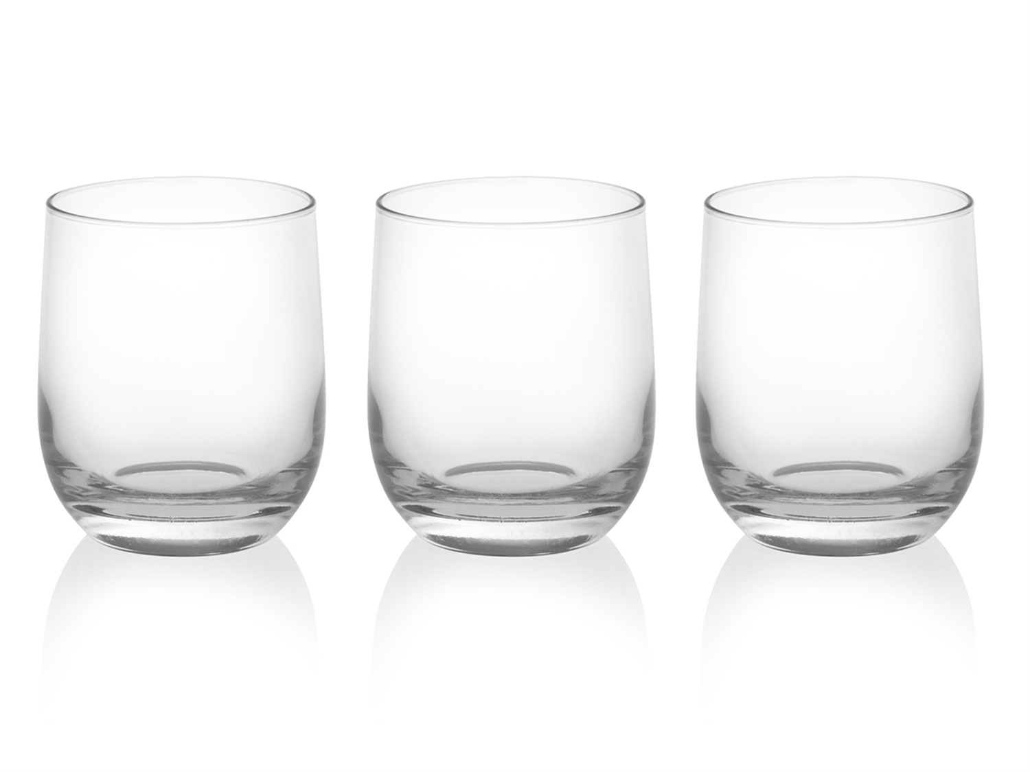 Bormioli Rocco Loto - Set di 3 Bicchieri da Acqua in Vetro Trasparente da 27,5 cl, Eleganti e Lavabili in Lavastoviglie
