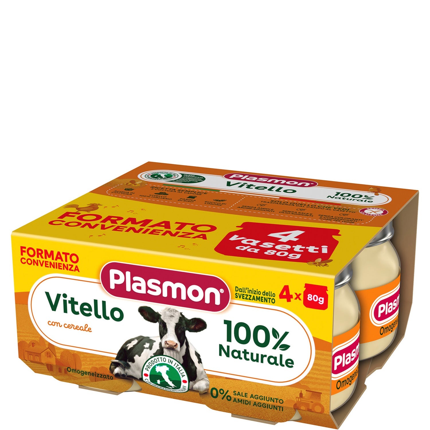 Plasmon Omogeneizzato Carne Vitello: Confezione 4x80 gr