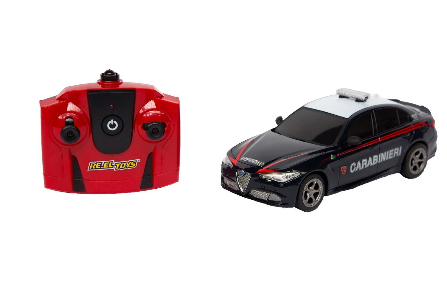 RE.EL Toys Alfa Romeo Giulia Quadrifoglio Carabinieri 1:24 - Modello Radiocomandato con Luci Funzionanti
