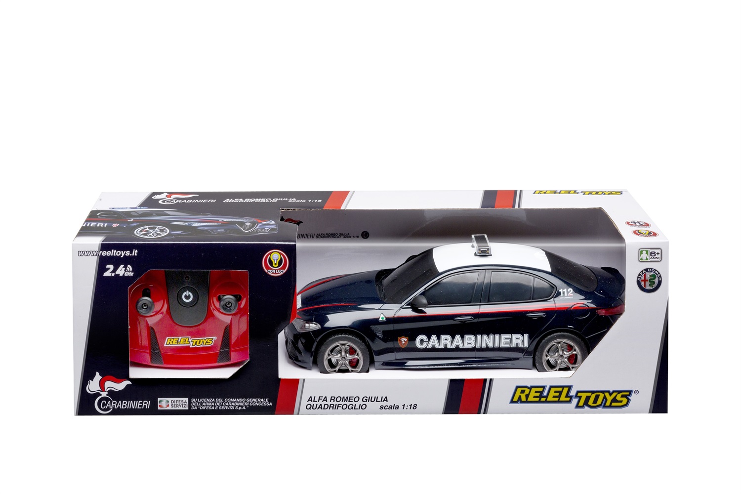 RE.EL Toys Alfa Romeo Giulia Quadrifoglio Carabinieri Radiocomando 1:18