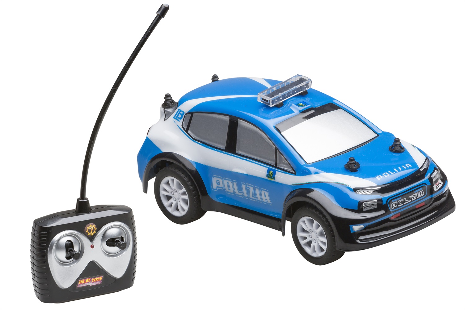 RE.EL Toys Auto Polizia R/C 1:26 - Radiocomandata a Controllo Completo con Licenza Ufficiale POLIZIA di Stato