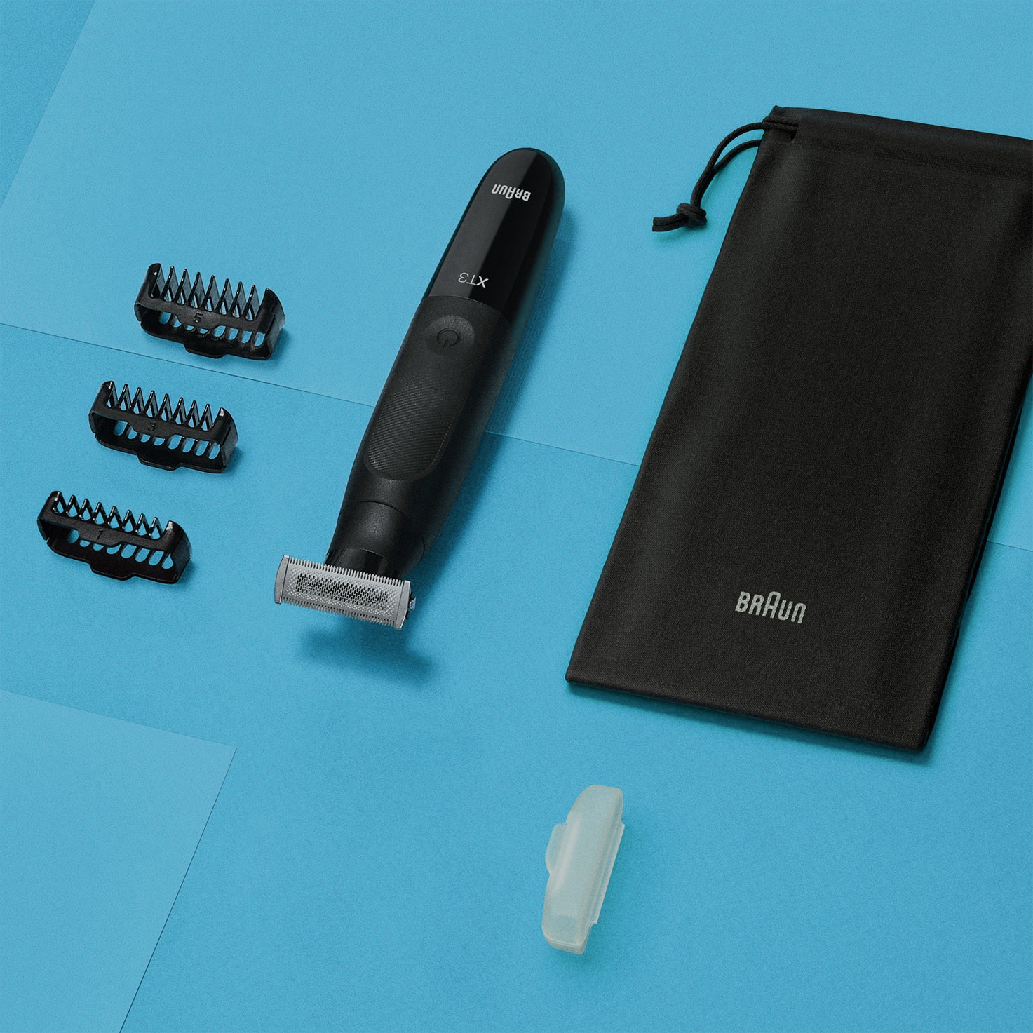 Braun XT3100 Rasoio Elettrico Ibrido per Barba da Uomo con Lama 4D, SkinShield, Impermeabile e Wireless - Include Pettini da Barba (1, 3 e 5 mm), Coperchio Protettivo e Astuccio