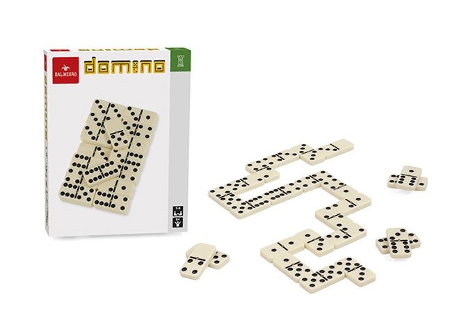 Dal Negro Domino - Set da gioco con 28 tessere in plastica, adatto per bambini da 6 anni e adulti, per 1 a 4 giocatori