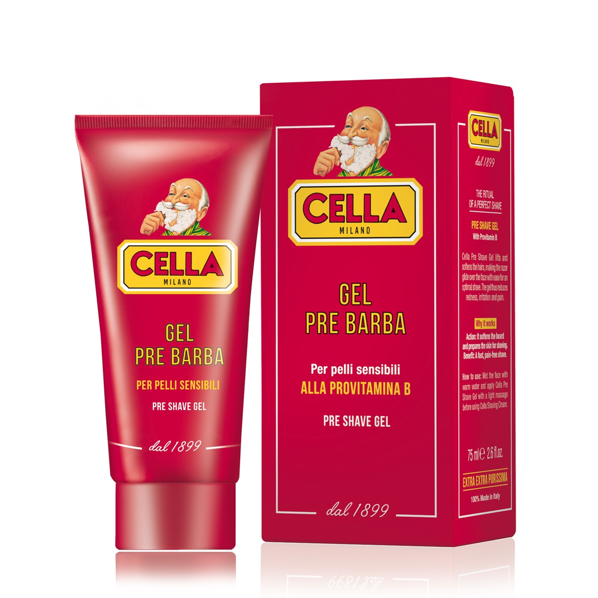 Cella Milano Gel Pre Barba Bio all'Aloe Vera 75 ml - Per Pelli Sensibili, Ammorbidisce e Facilita la Rasatura