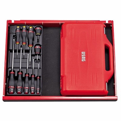 Usag Assortimento in Cassetta Modulare con Bussole Esagonali e Inserti per Avvitatura, 100 Pezzi, Rosso, 41.5 x 28.3 x 9.2 cm, 7.1 Kg