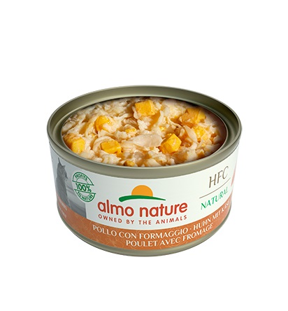 Almo Nature HFC Natural Pollo con Formaggio - Cibo Umido per Gatti Adulti da 70g
