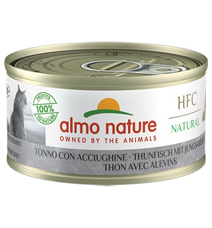 Almo Nature HFC Natural Cibo Umido per Gatti - Tonno con Acciughine 70g - Ingredienti Naturali e Senza Conservanti