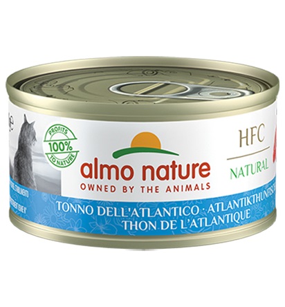 Almo Nature HFC Natural Cibo Umido per Gatti - Tonno dell'Atlantico 70g - 100% Ingredienti Naturali e Senza Glutine