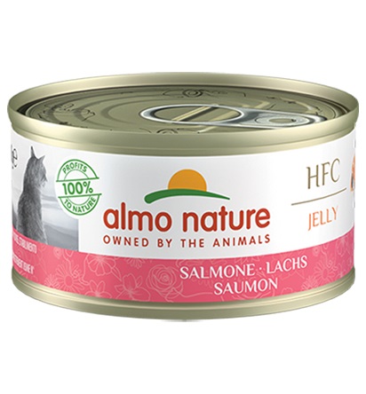Almo Nature HFC Jelly Salmone 70g - Alimento Umido Naturale per Gatti Adulti, Senza Glutine e Privo di Conservanti