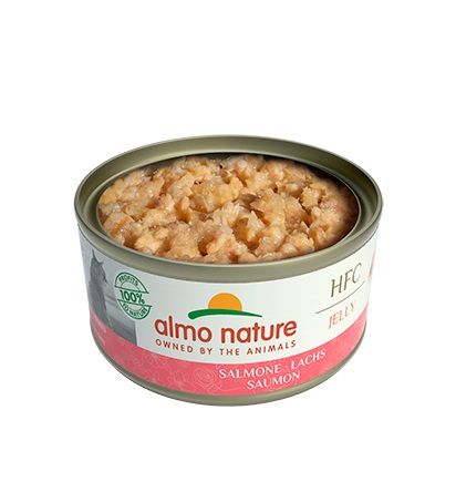 Almo Nature HFC Jelly Salmone 70g - Alimento Umido Naturale per Gatti Adulti, Senza Glutine e Privo di Conservanti