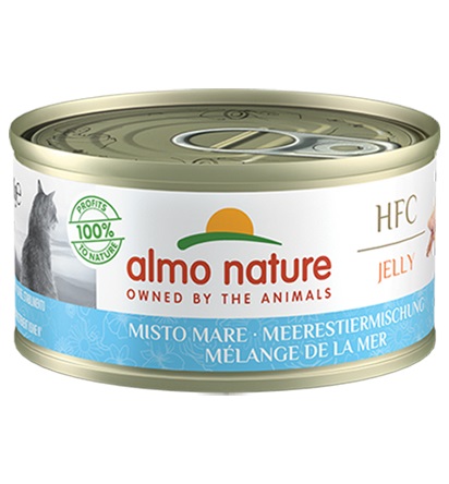 Almo Nature HFC Jelly Misto Mare 70g - Cibo Umido Complementare per Gatti Adulti con Ingredienti Naturali di Alta Qualità