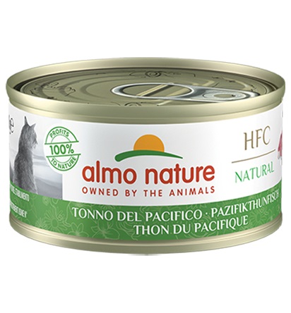 Almo Nature HFC Natural Cibo Umido per Gatti - Tonno del Pacifico 70g - Monoproteina e Senza Glutine