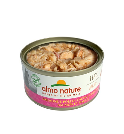Almo Nature HFC Jelly Salmone e Pollo 70 g - Alimento Umido Complementare per Gatti Adulti, 100% HFC, Senza Glutine