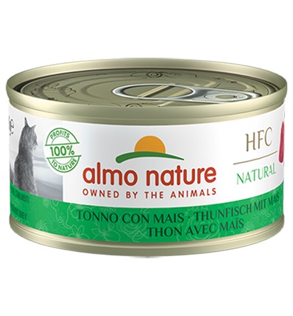 Almo Nature HFC Natural Cibo Umido per Gatti Adulti - Tonno con Mais - 70 g
