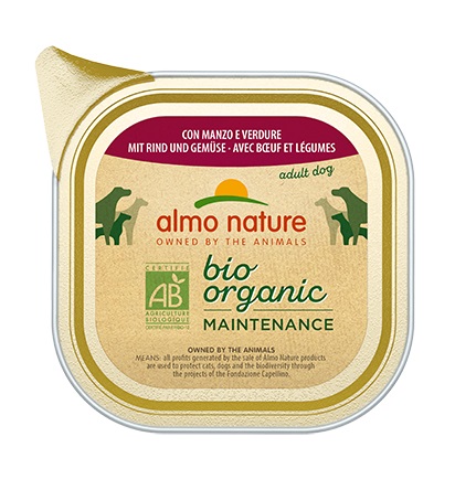 Almo Nature Bio Organic Daily Menu Cibo Umido per Cani Adulti con Manzo e Verdure - 100 g