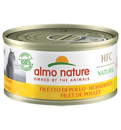 Almo Nature HFC Natural Filetto di Pollo 70 g - Cibo Umido Monoproteico per Gatti Adulti