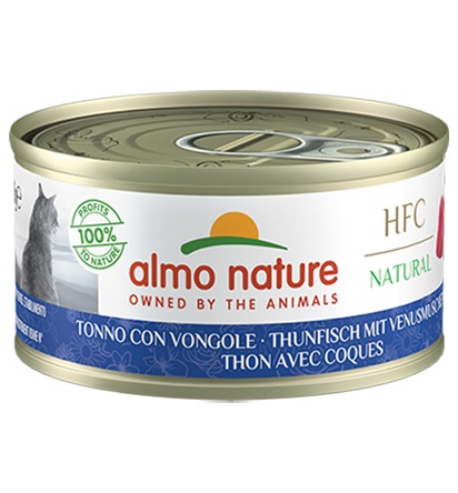 Almo Nature HFC Natural Cibo Umido per Gatti Adulti - Tonno con Vongole 70g