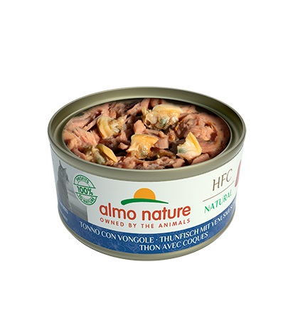 Almo Nature HFC Natural Cibo Umido per Gatti Adulti - Tonno con Vongole 70g
