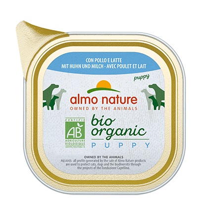 Almo Nature Daily Menu Bio Cibo Umido per Cani Cuccioli con Pollo e Latte - 100 g