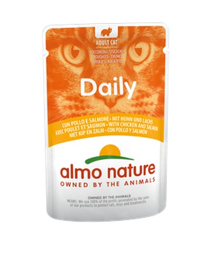 Almo Nature Cibo Umido Completo per Gatti Adulti con Pollo e Salmone - 70 g