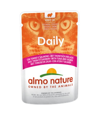 Almo Nature Cibo Umido per Gatti Adulto Tonno e Salmone 70 g - Alimento Completo e Naturale